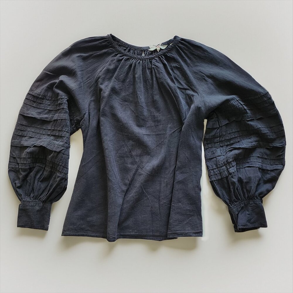 Levi's ruffle ruff balloon sleeve peasant top